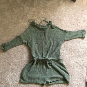 green threaded romper